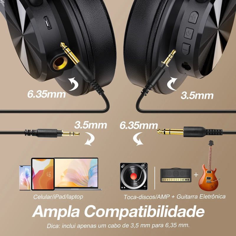 Oneodio Fusion A70 Fones de ouvido Bluetooth 5.2 Áudio de alta resolução